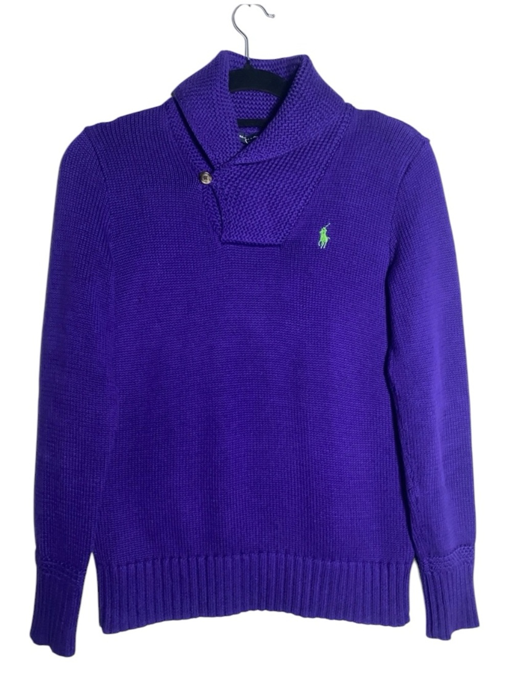 Vintage Ralph Lauren Sport Preppy Sweater Women Medium Purple Knit Y2K Pullover